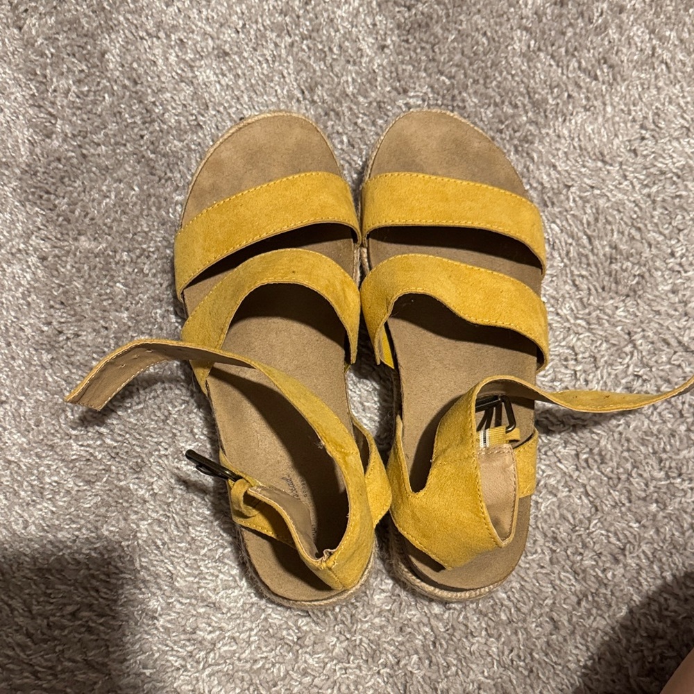 Yellow Suede Women's Sandals